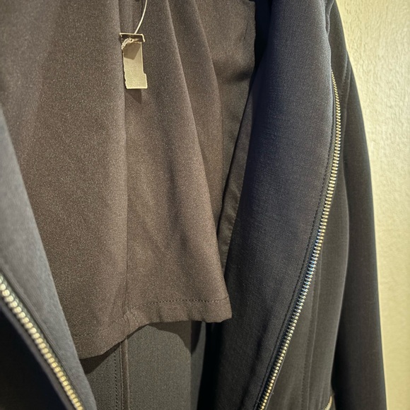 Worth Wool Blend Navy Zip Jacket with Silver Zipper Accents Size 16 NWT - Picture 8 of 13